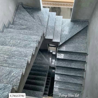 Đá cầu thang bộ Trắng Vân Gỗ